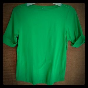 Green Knit 1/2 Sleeve Top